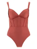 ZIMMERMANN Acacia corset-style swimsuit - Orange