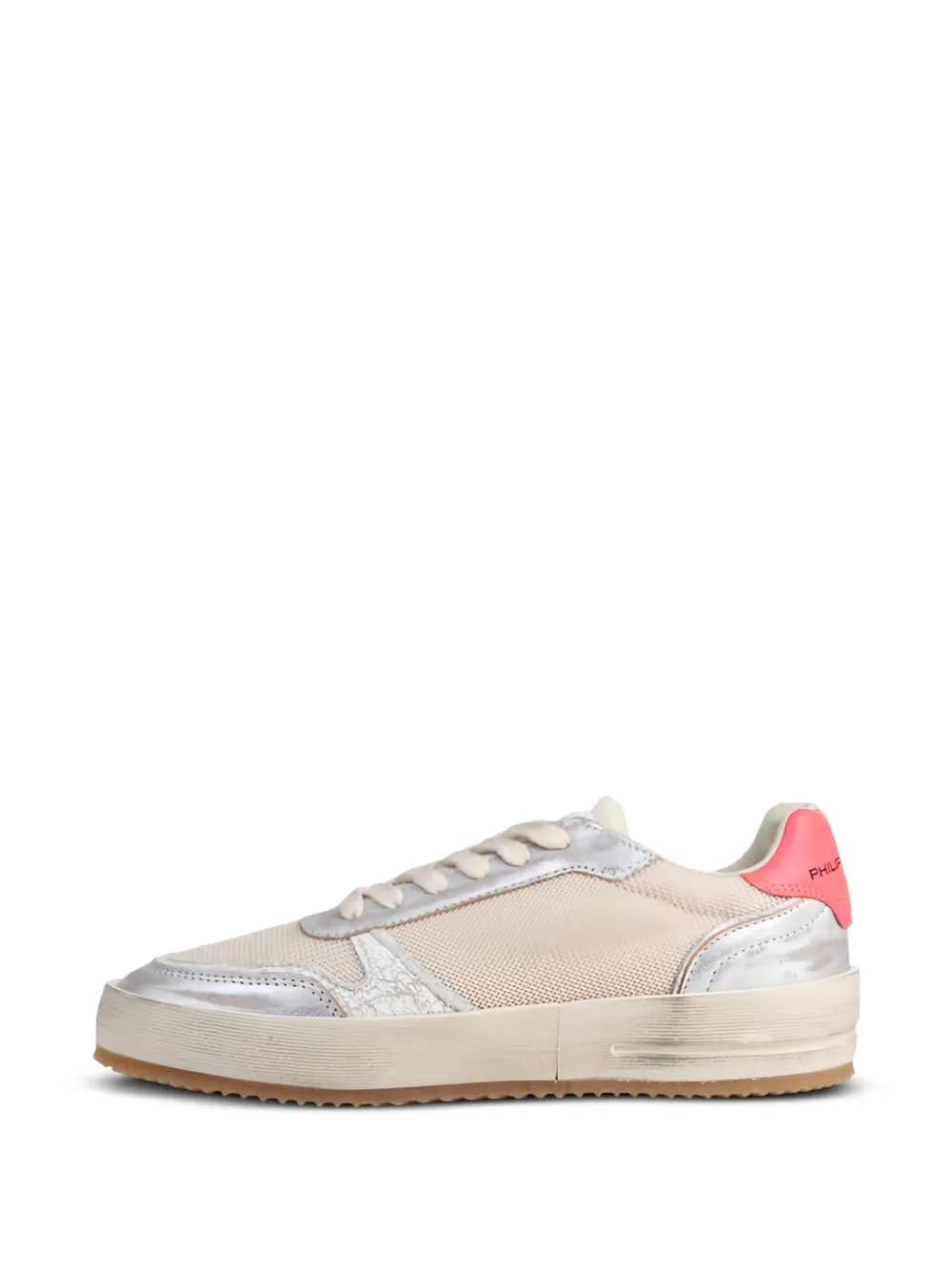 Philippe Model Paris Nice Low sneakers met metallic vlakken Beige