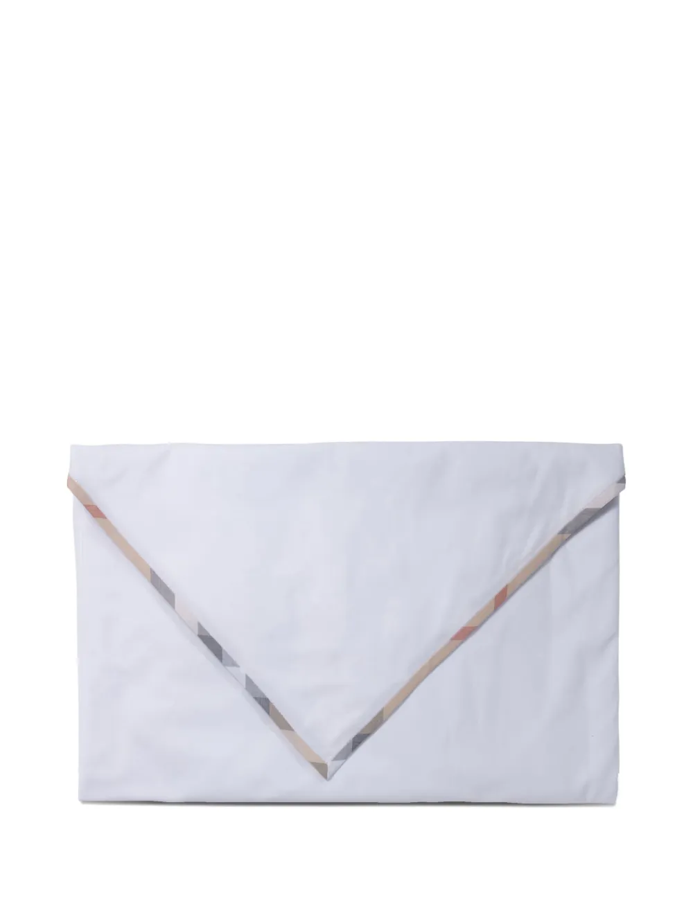Burberry Kids check-trimmed cotton blanket Wit