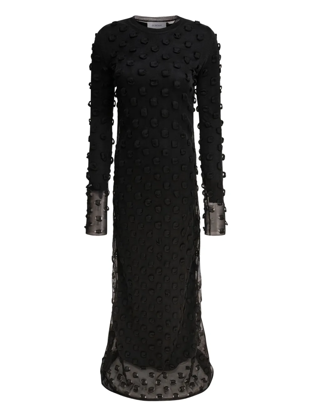 textured-knit open-back dress