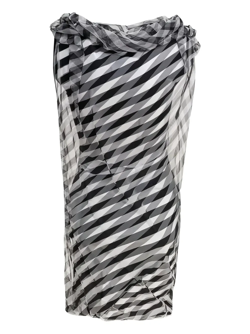 Max Mara cowl-neck striped dress Zwart