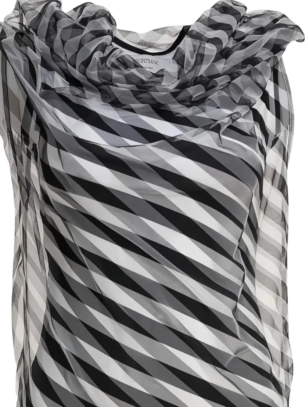 Max Mara cowl-neck striped dress Zwart