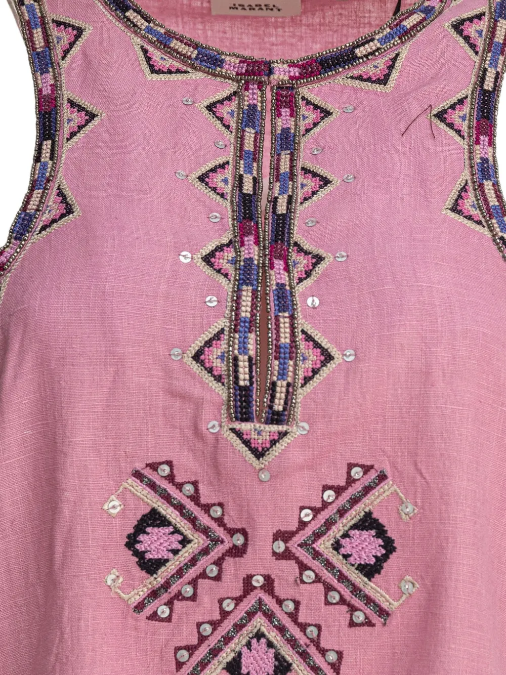ISABEL MARANT embroidered sleeveless tank top Roze