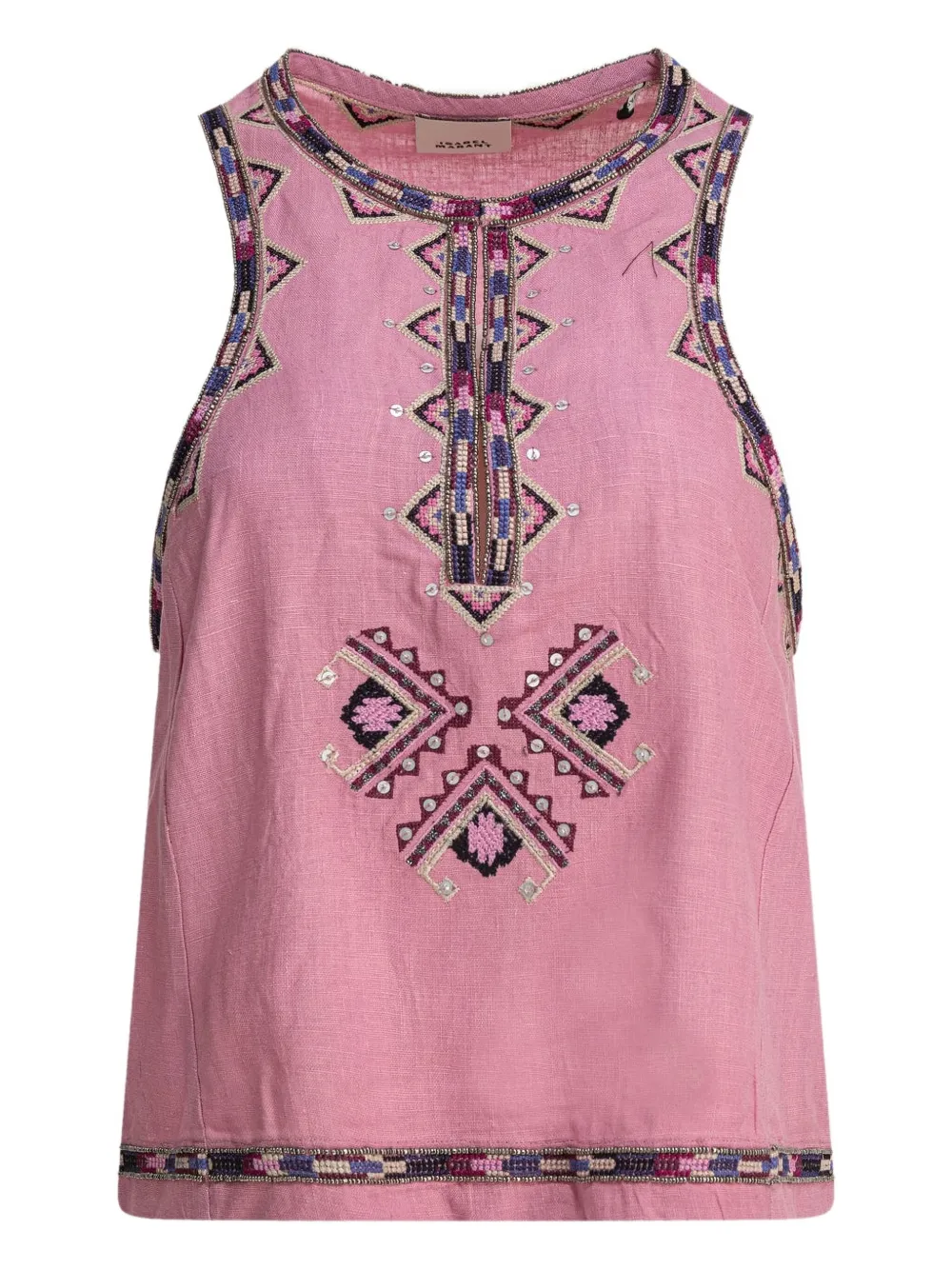 ISABEL MARANT embroidered sleeveless tank top Roze