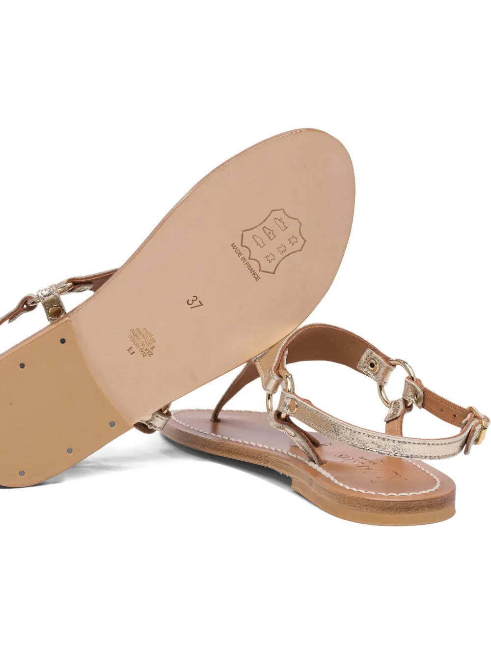 K. Jacques leather thong sandals Neutrals