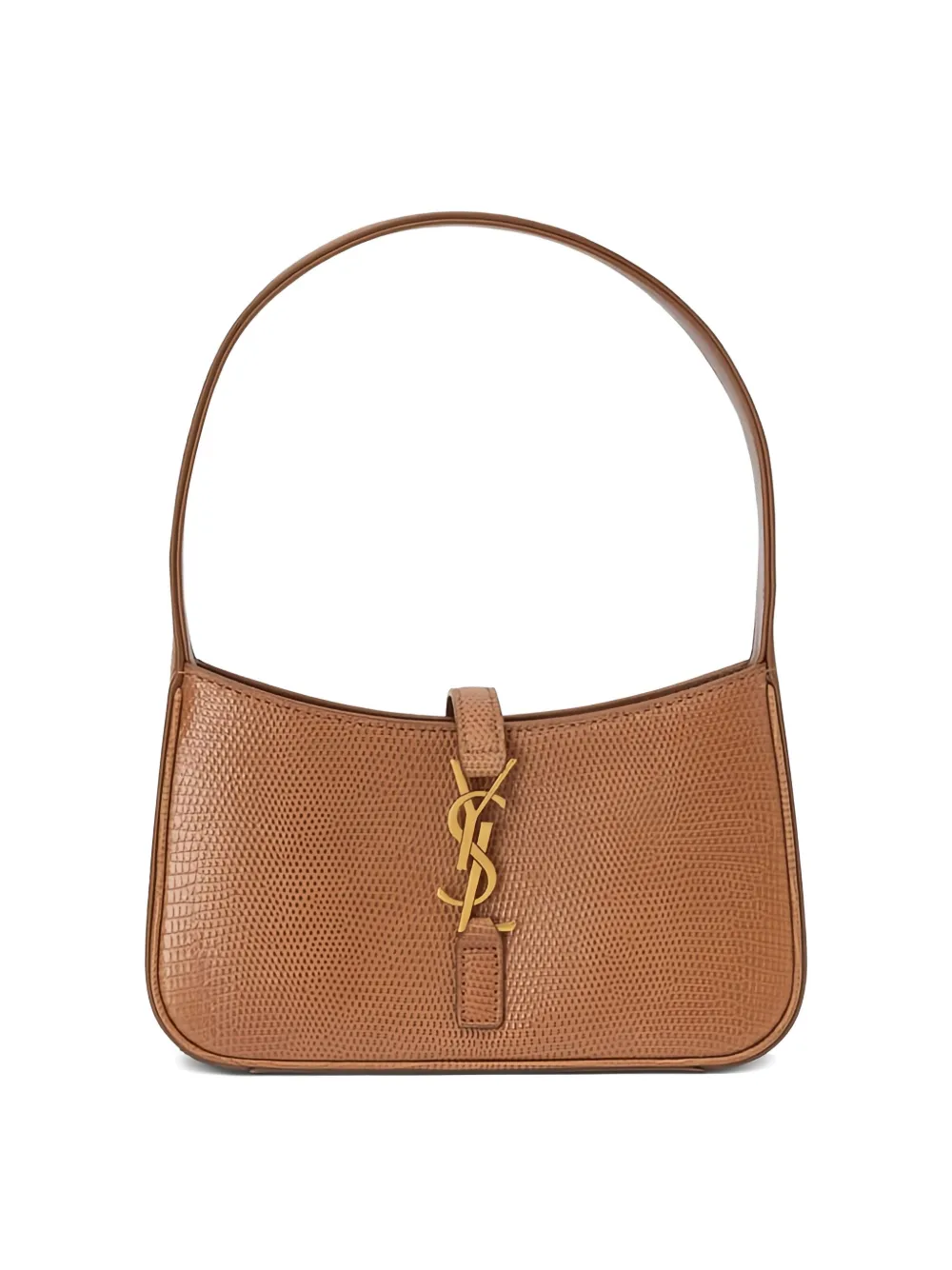 Saint Laurent logo-plaque leather shoulder bag Bruin