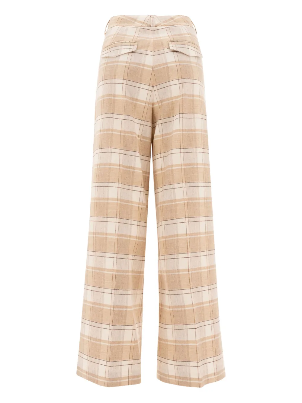 Peserico pleated-front check trousers Beige