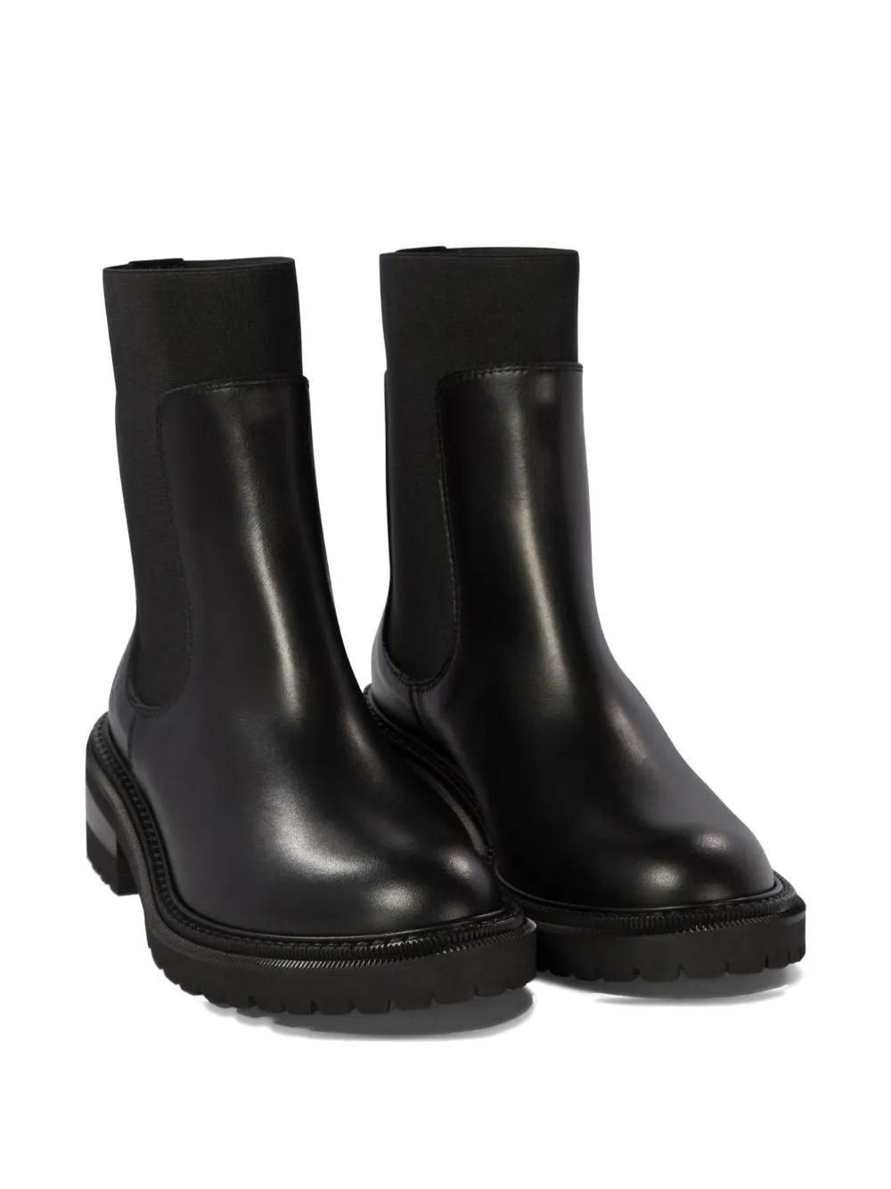 Via Roma 15 Santa Monica elastic-band chelsea boots Black