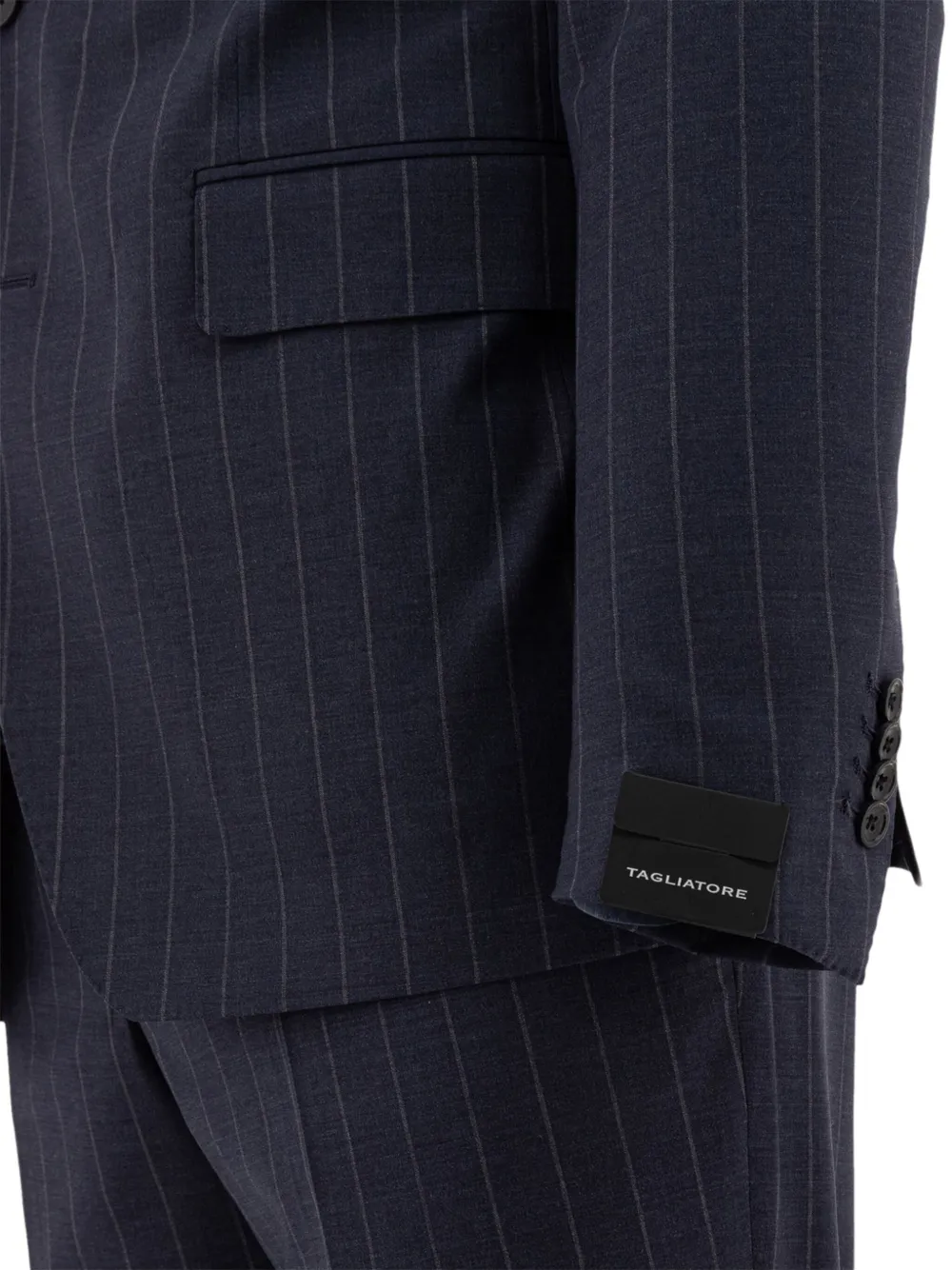 Tagliatore pinstripe wool suit Blauw