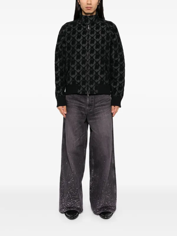 MASU Bat Jacquard Drizzler Jacket | Black | FARFETCH UK
