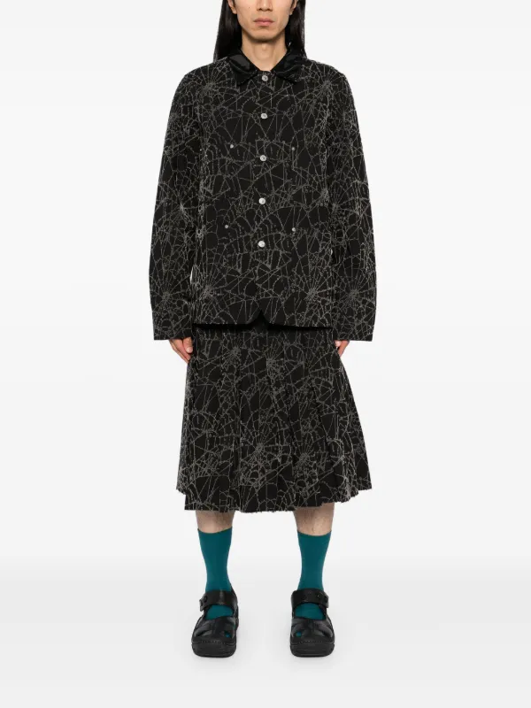R*T様 MASU FLOCKY WEB PLEATED SHORTS MASU flocky-web Pleated Shorts | Black | FARFETCH NO