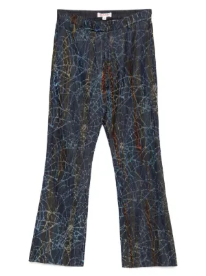 MASU Galaxy-cut Leather Flare Pants | Pink | FARFETCH AO