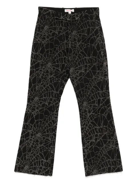 MASU flocky-web flared trousers