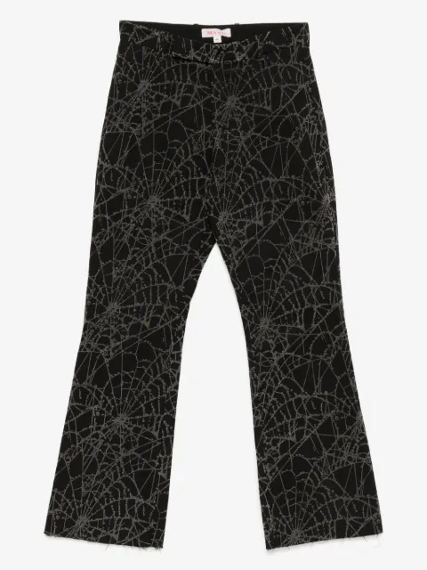 MASU flocky-web flared trousers