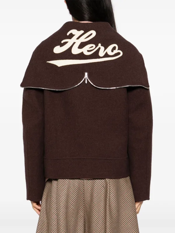 MASU バットカラー ジップ ジャケット | ブラウン | FARFETCH JP