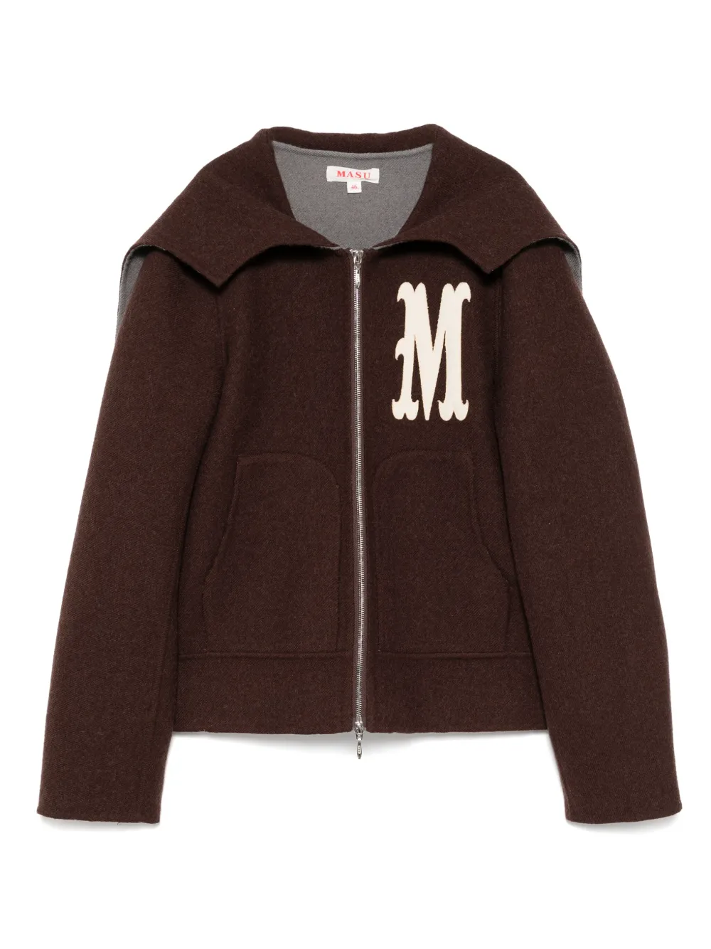 bat-collar zip-up jacket