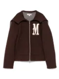 MASU bat-collar zip-up jacket - Brown