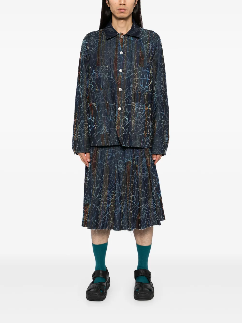MASU all-over graphic print shorts - Blauw