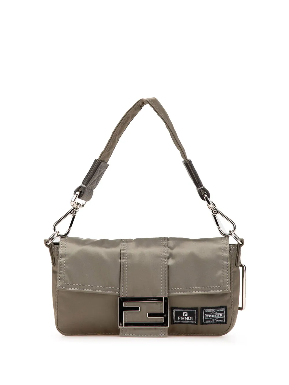 Fendi Pre-Owned 2010-2024 Porter Yoshida Nylon Baguette satchel | Brown | Image 1