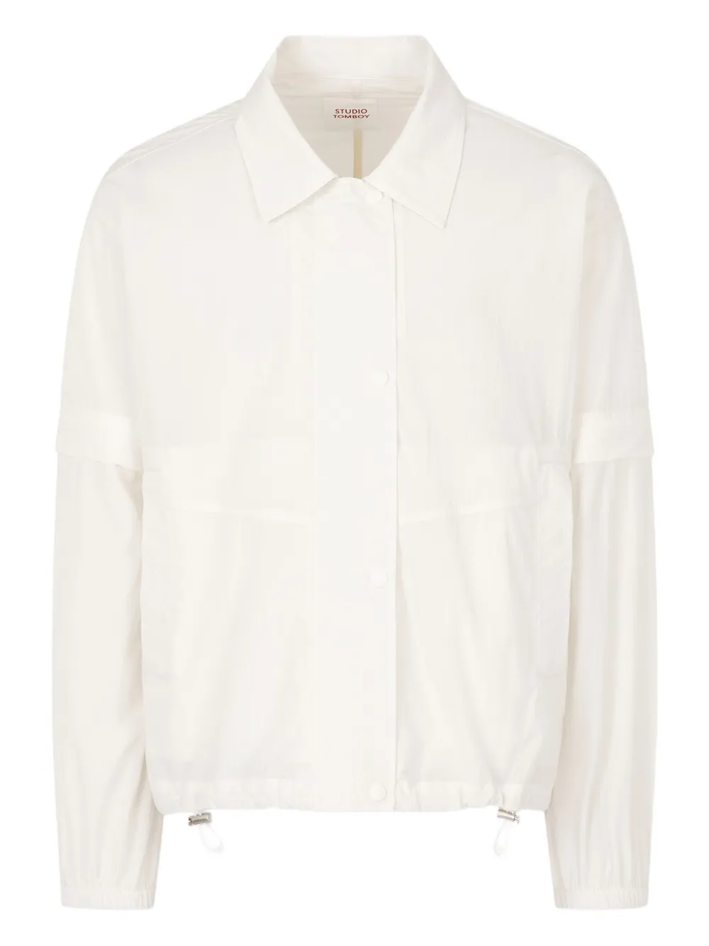 drawstring-hem shirt jacket
