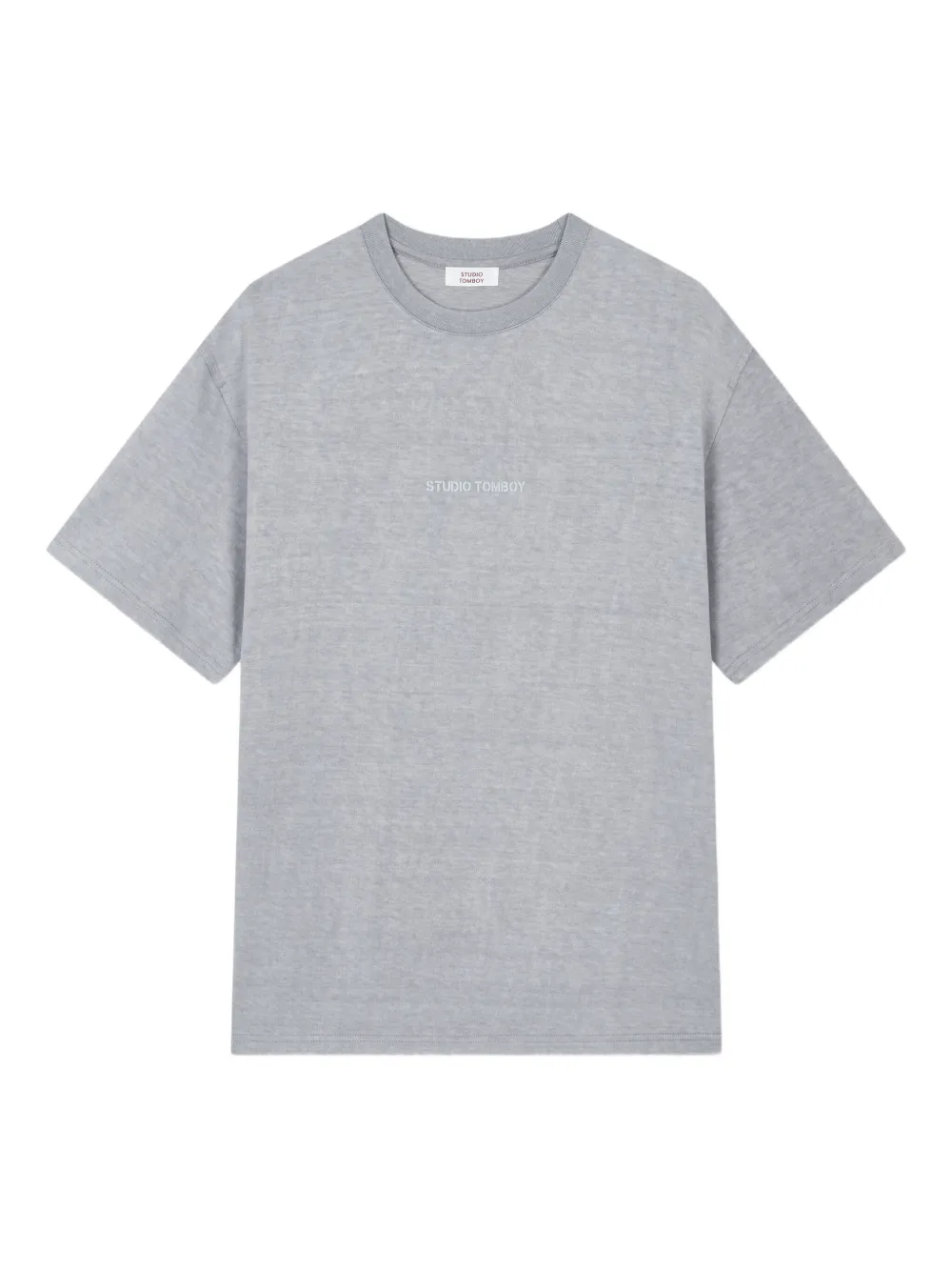 Studio Tomboy Logo-print Cotton T-shirt In Gray
