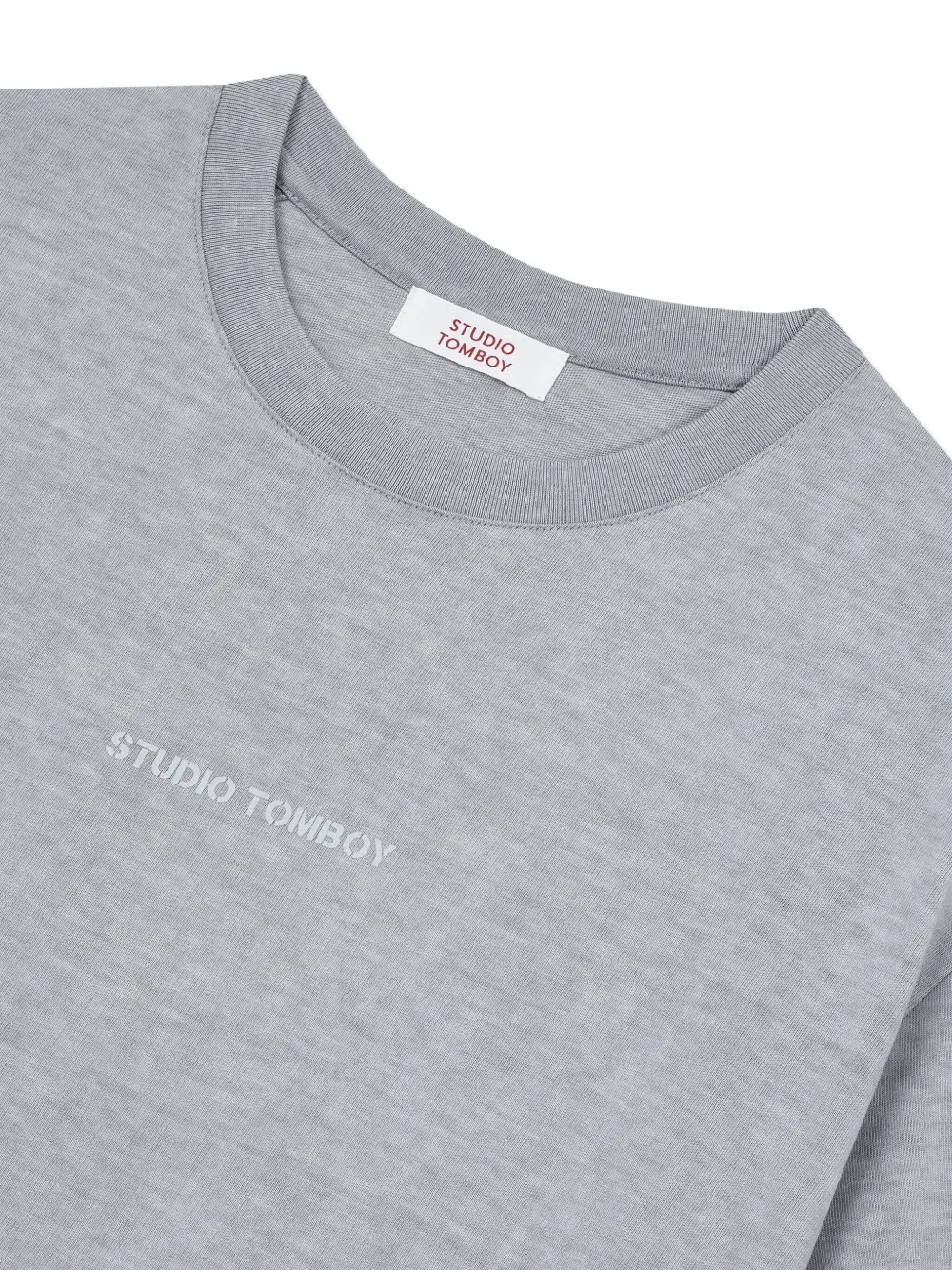 Studio Tomboy Logo-print Cotton T-shirt In Gray