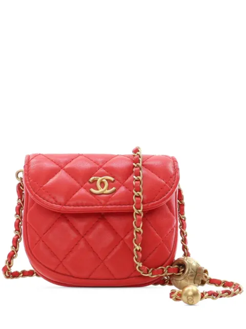 CHANEL Pre-Owned 2019 Quilted Lambskin Pearl Crush Waist Bag belt bag