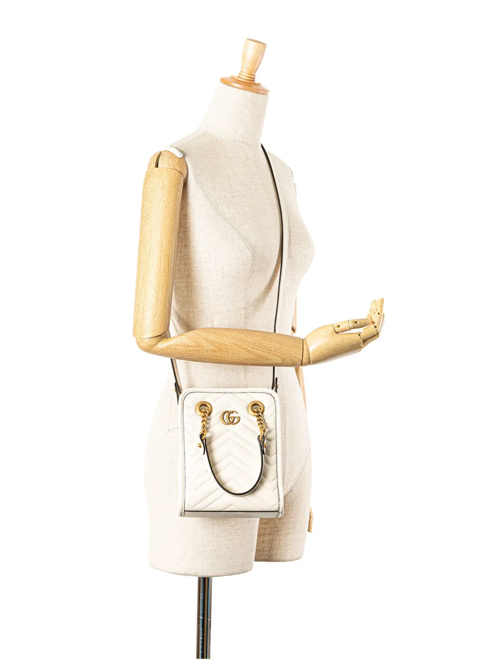 Gucci Pre-Owned 2016-2024 Mini GG Marmont Matelasse Leather satchel | Pre-Owned | Image 2