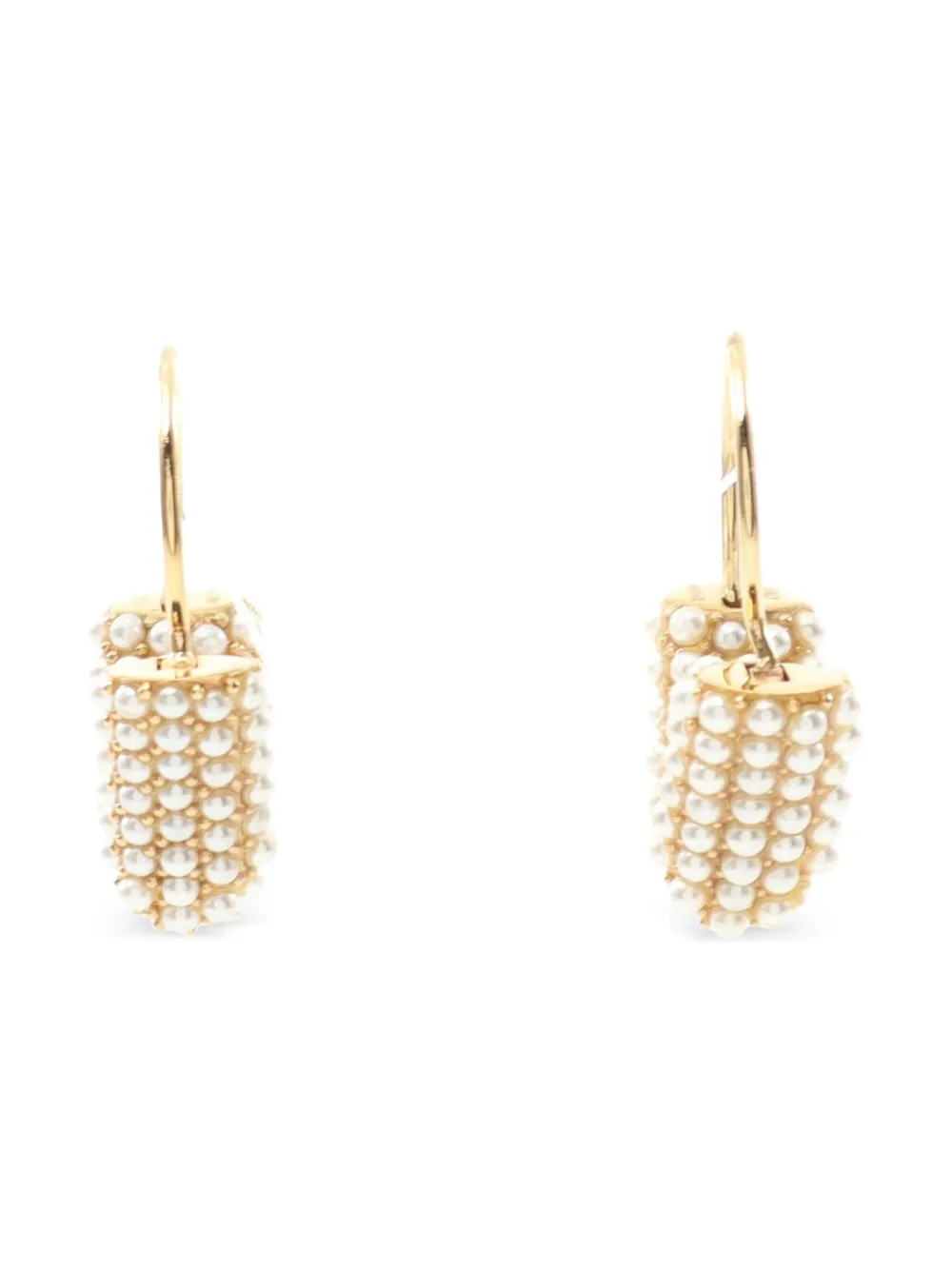 2019 Buffalo Dreille pearl-embellished hoop earrings