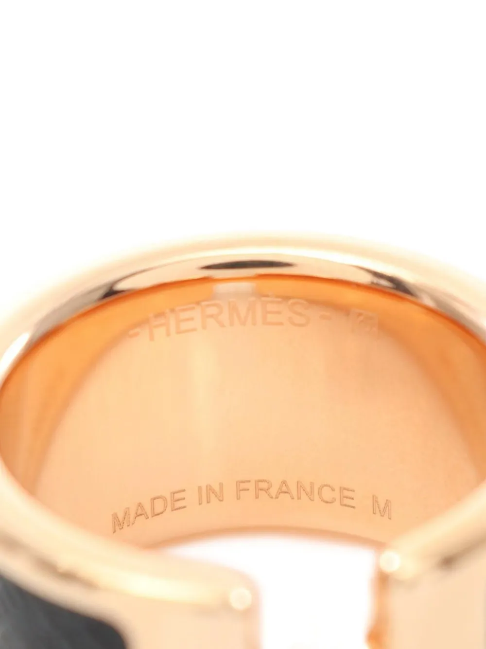 Pre-owned Hermes 2010s Olymp Gm Leather Enamelled Ring