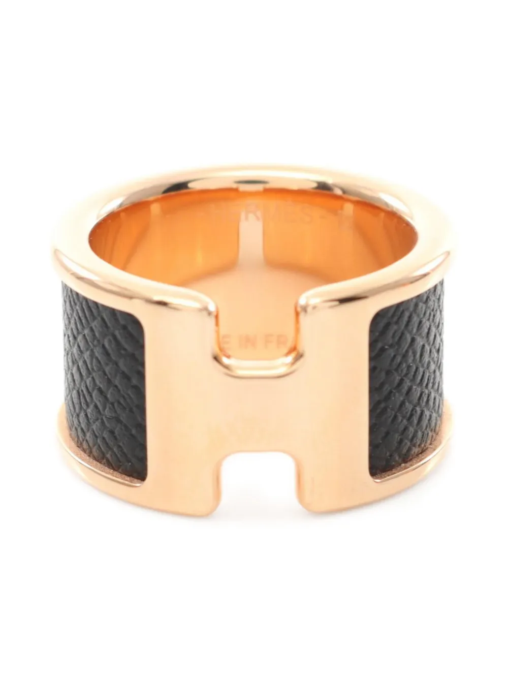 Hermès Pre-Owned 2010s Olymp GM leather enamelled ring | Gold | Image 1