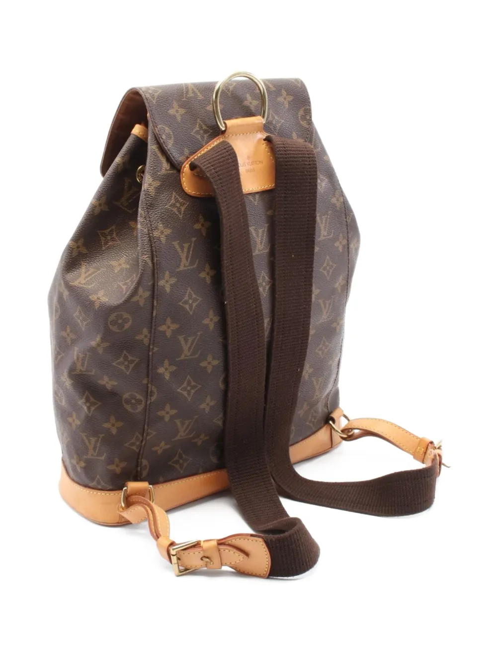 Pre-owned Louis Vuitton 1997 Montsouris Gm Monogram Backpack In Brown