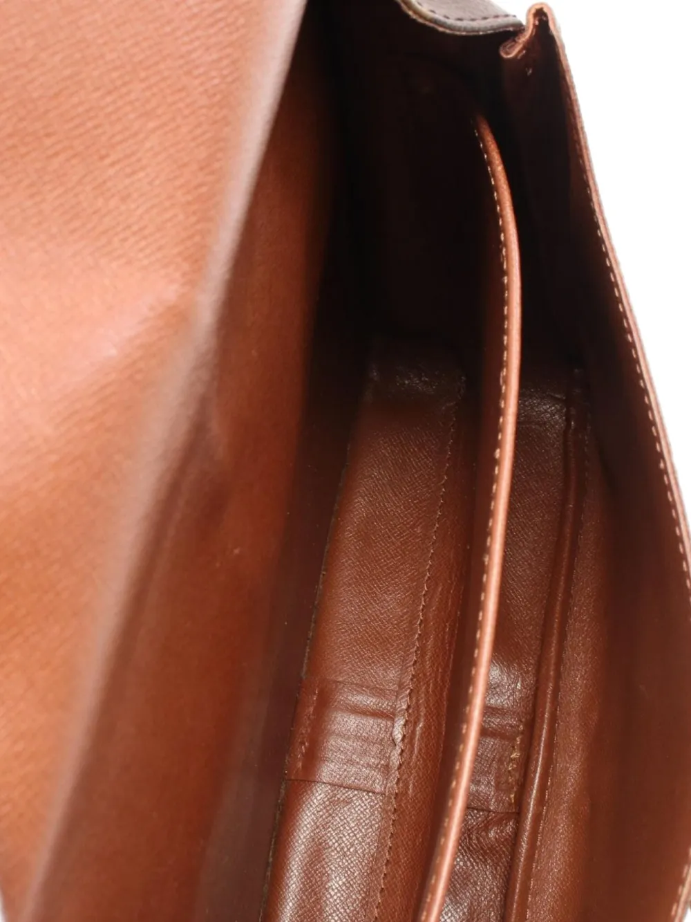 Pre-owned Louis Vuitton 1990 Cartesier Gm Monogram Shoulder Bag In Brown