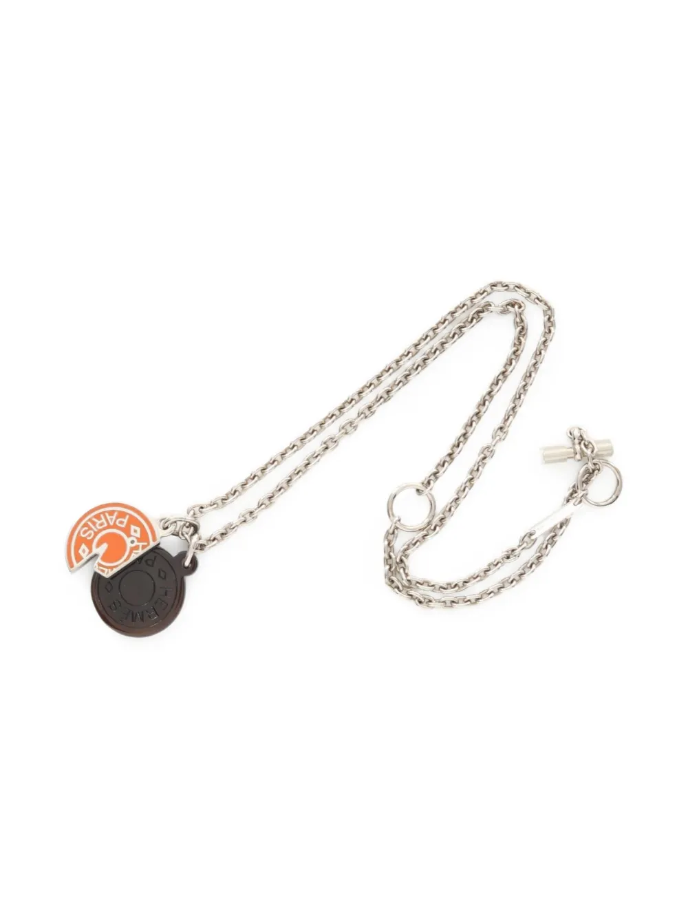 Hermès Pre-Owned 2010s logo-pendant necklace - シルバートーン Hermès Pre-Owned 2010s logo-pendant necklace - シルバートーン