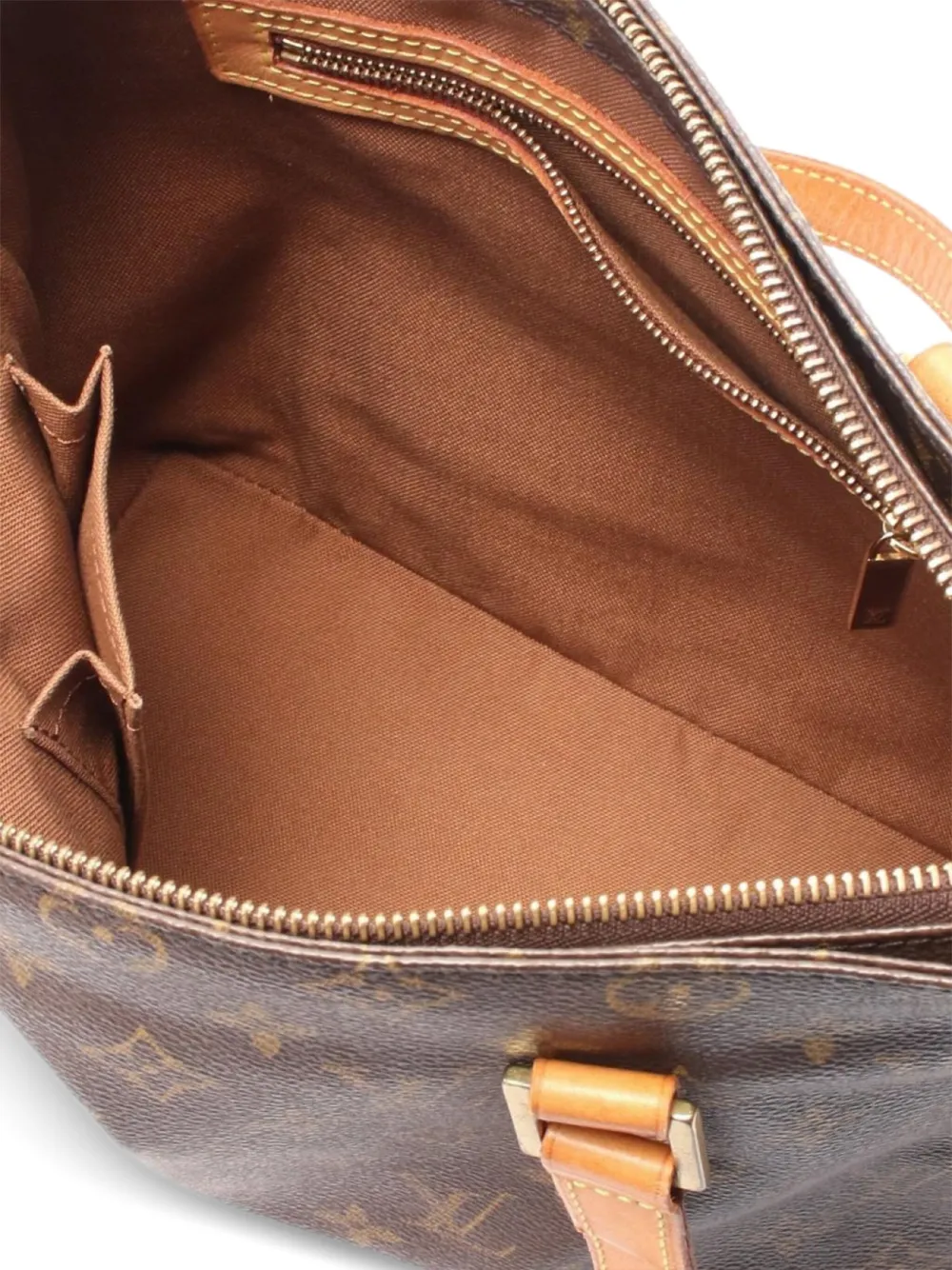 Pre-owned Louis Vuitton 2002 Cabas Piano Shoulder Bag In Brown