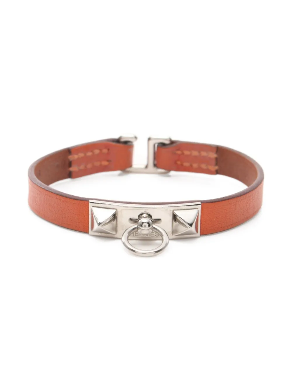 Hermès Pre-Owned bracelet en cuir à clous (2022) | argent | Image 1