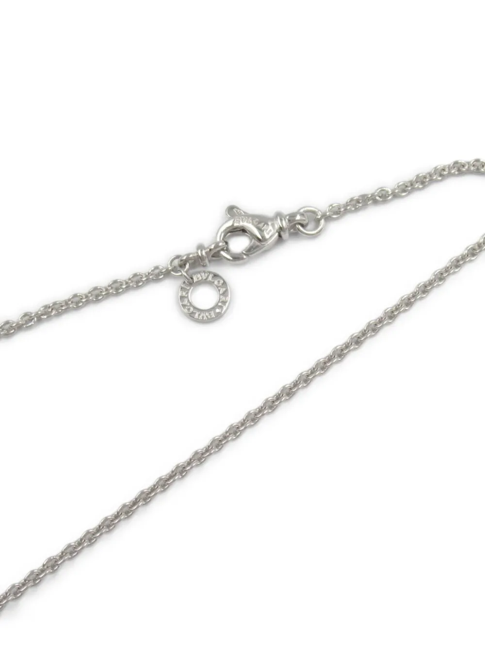 Pre-owned Bvlgari 2010s 18k White Gold Greek Cross Diamonds Necklace