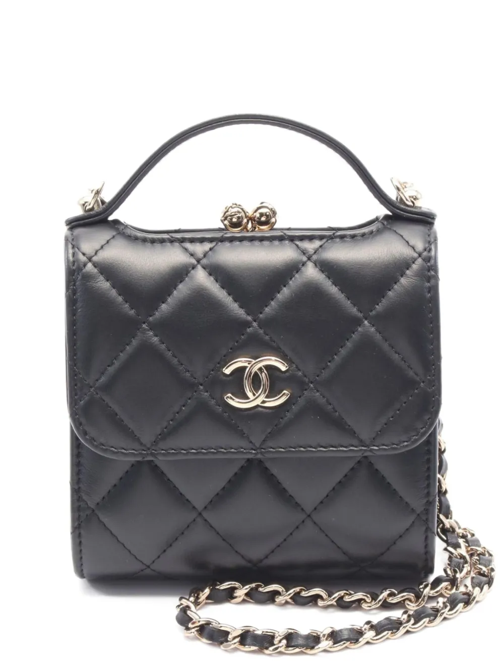 CHANEL Pre-Owned 2021 Interlocking CC two-way handbag - ブラック CHANEL Pre-Owned 2021 Interlocking CC two-way handbag - ブラック