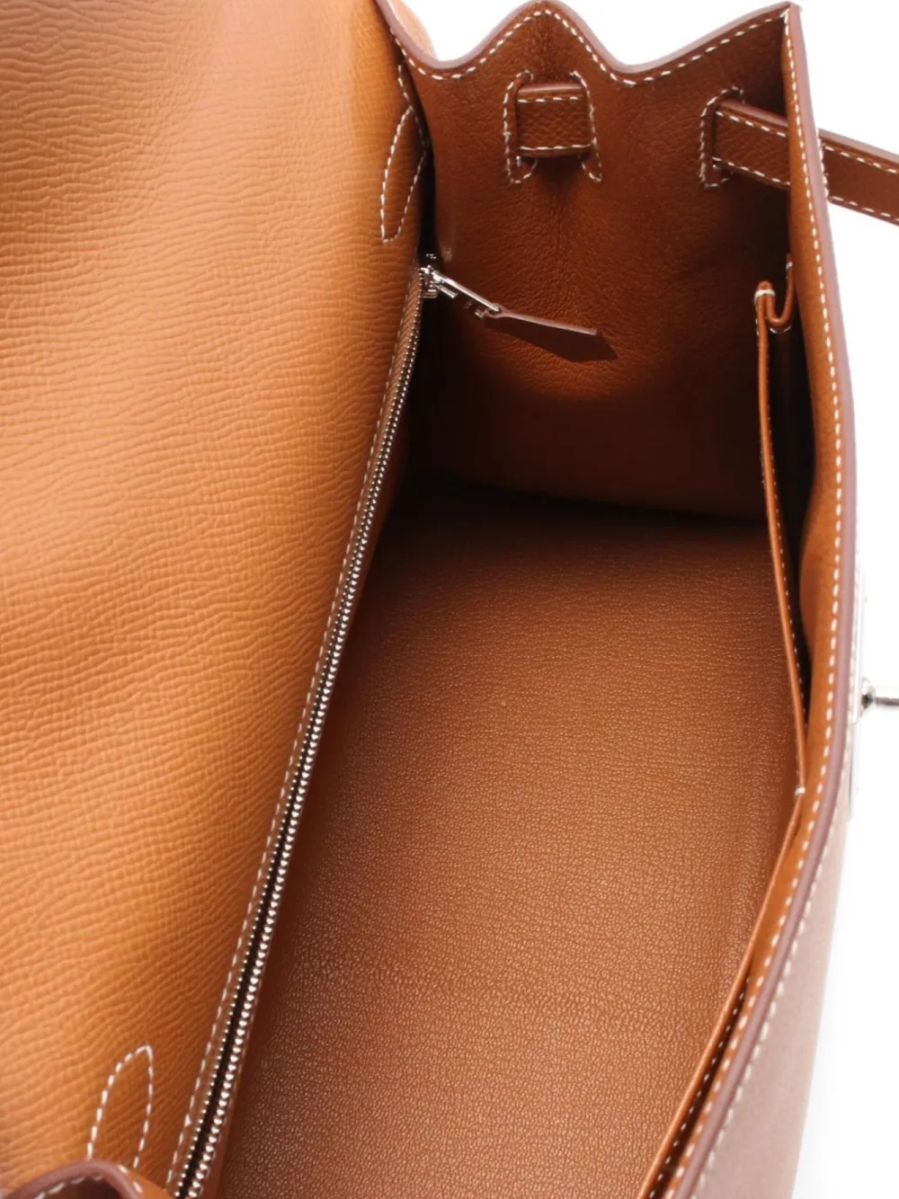 Pre-owned Hermes 2025 Kelly 28 Two-way Handbag In Brown