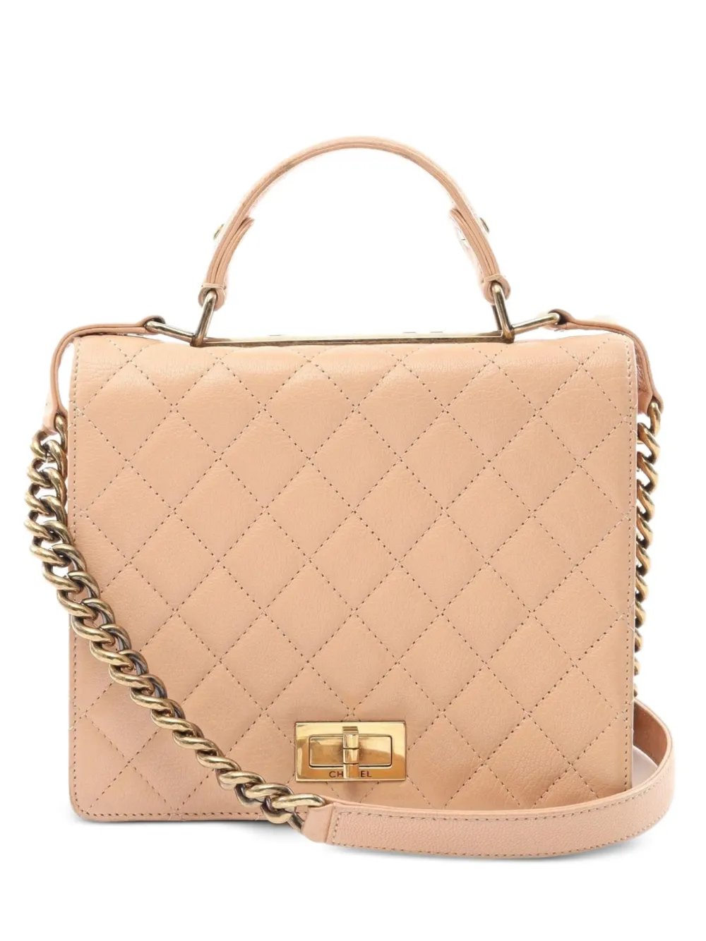CHANEL Pre-Owned 2.55 quilted leather two-way tote bag - ピンク CHANEL Pre-Owned 2.55 quilted leather two-way tote bag - ピンク