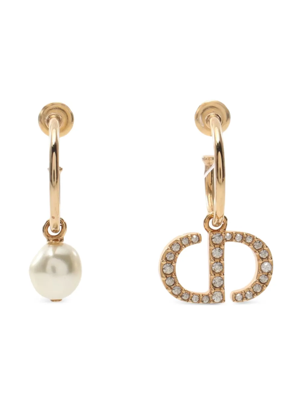 pearl-embellished hoop earrings