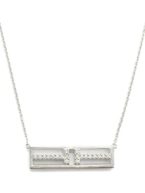 Tiffany & Co. Pre-Owned 2010s 18K white gold T Two diamonds necklace