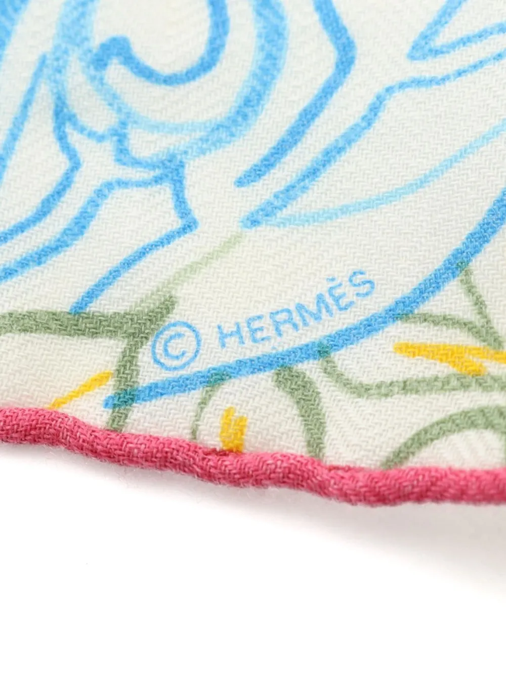 Pre-owned Hermes 2000s Flamingo Party Coloriage Silk Scarf