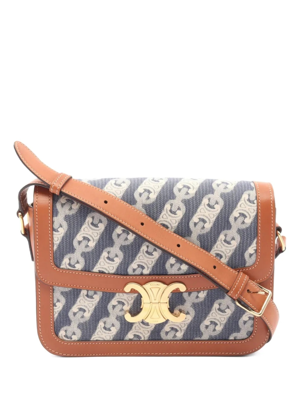 Céline Pre-Owned 2010s Triomphe denim shoulder bag | Blue | Image 1