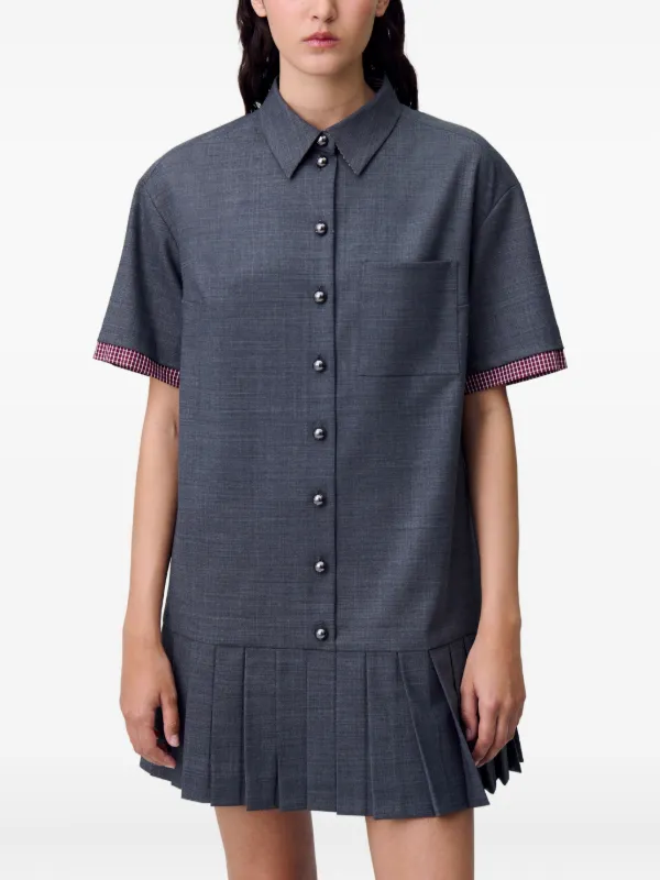 Claudie Pierlot Pleated Mini Dress | Grey | FARFETCH GE