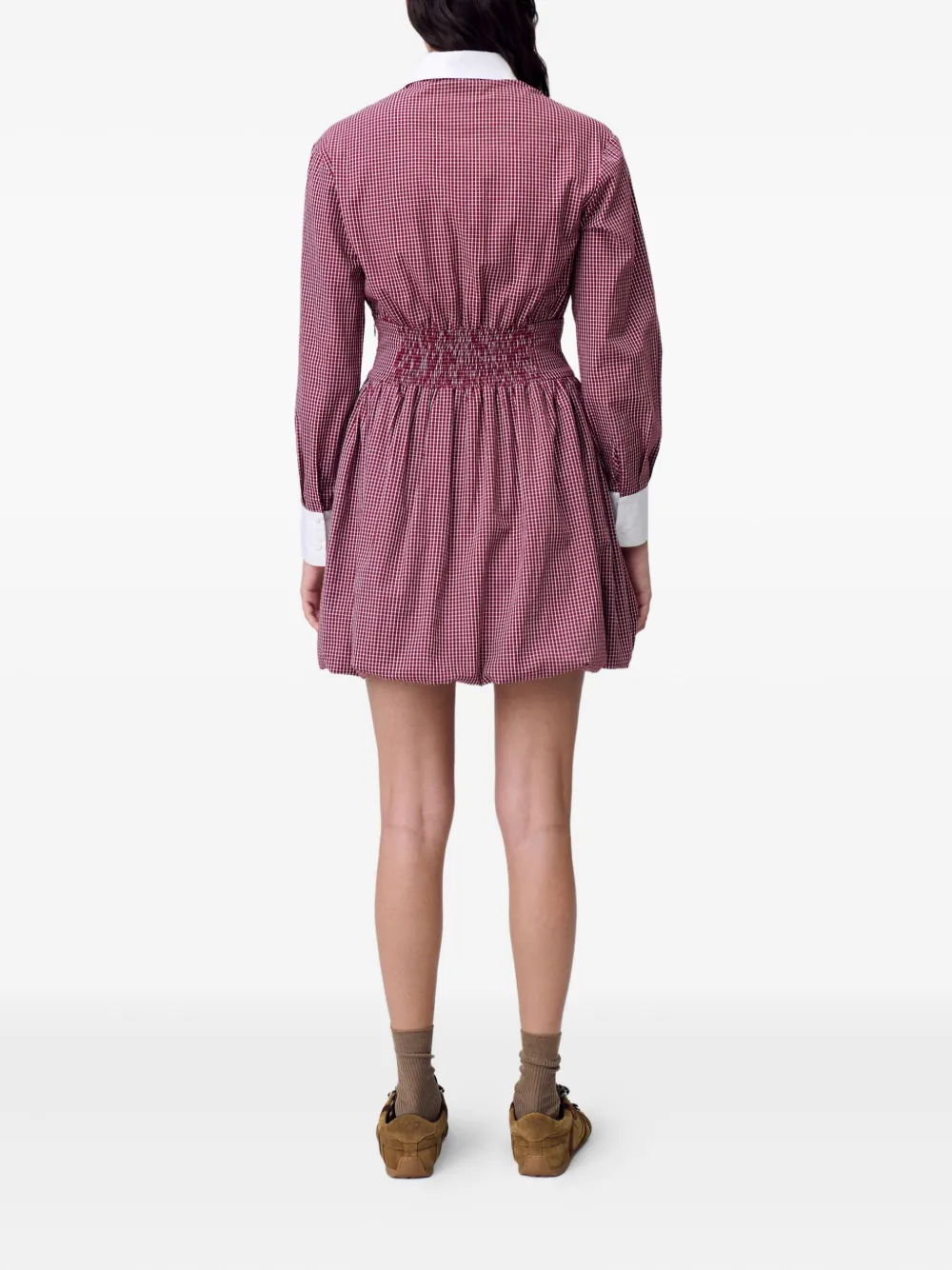 Claudie Pierlot Geruite blousejurk Rood