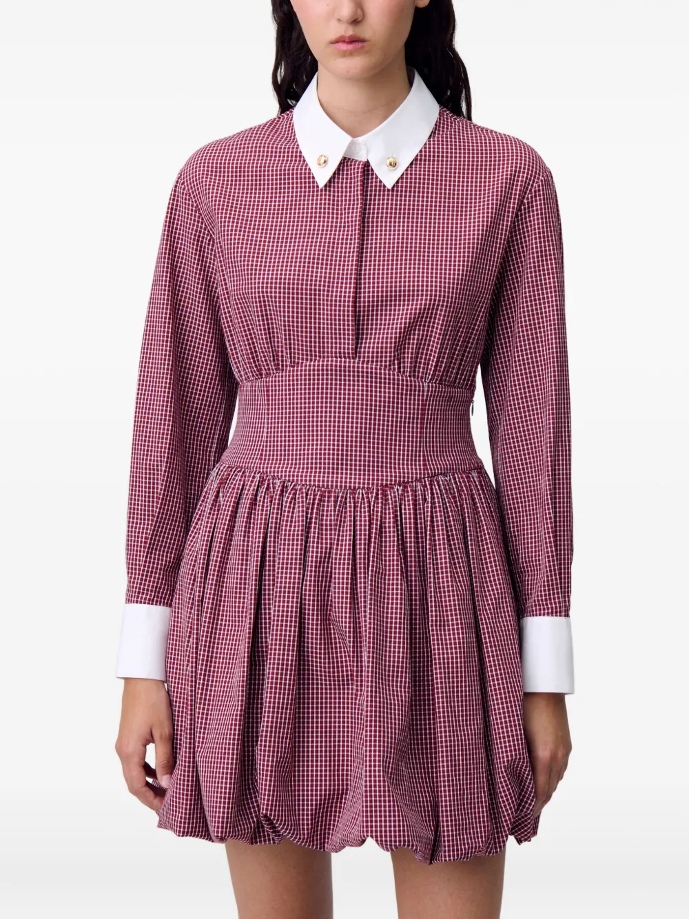 Claudie Pierlot Geruite blousejurk Rood