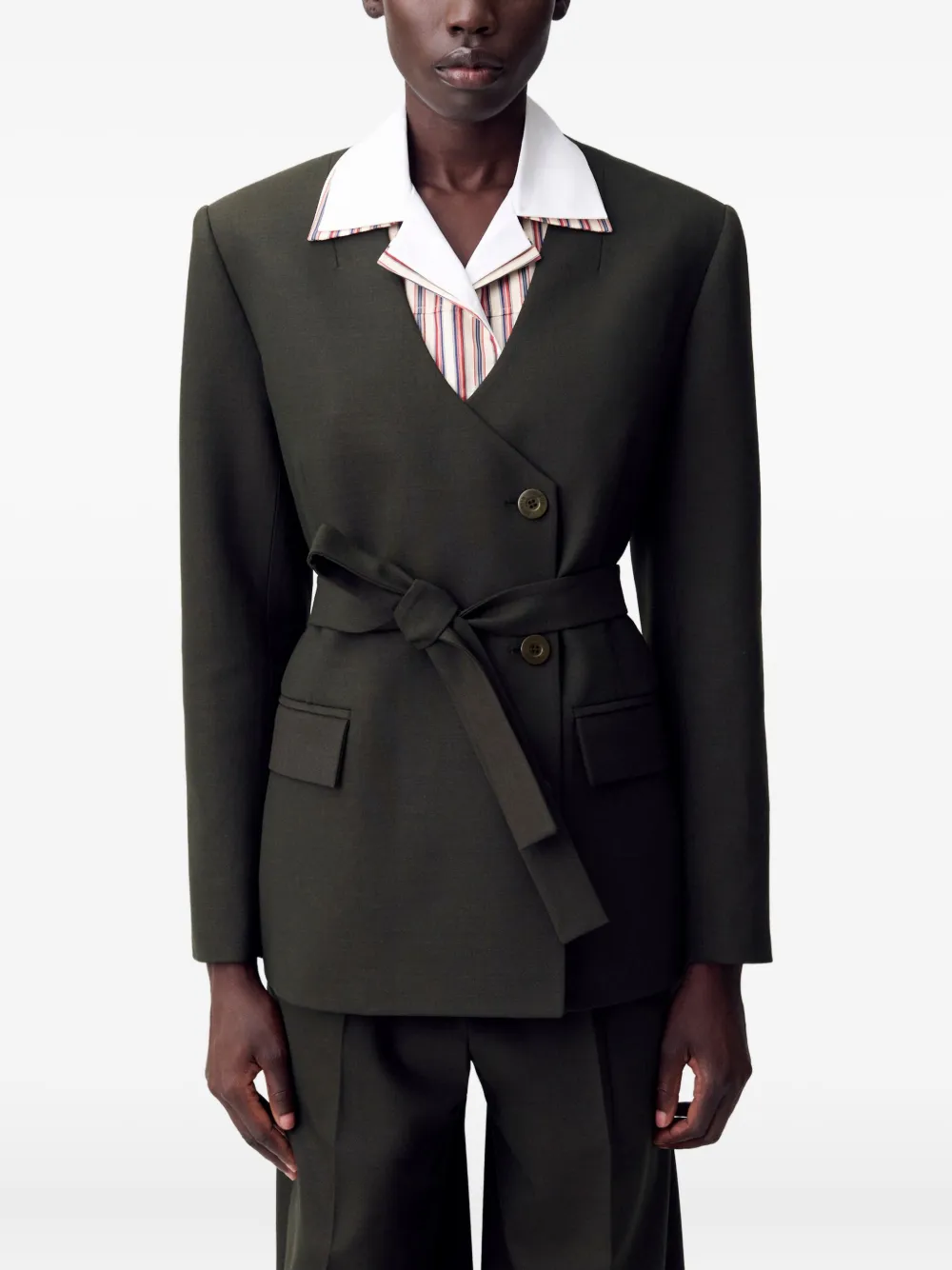 Claudie Pierlot Blazer met ceintuur Groen