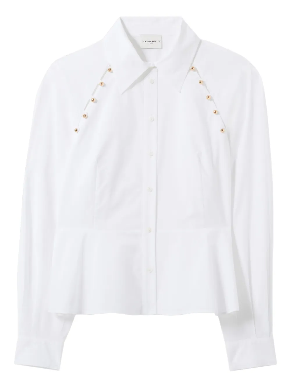 button-detail peplum shirt