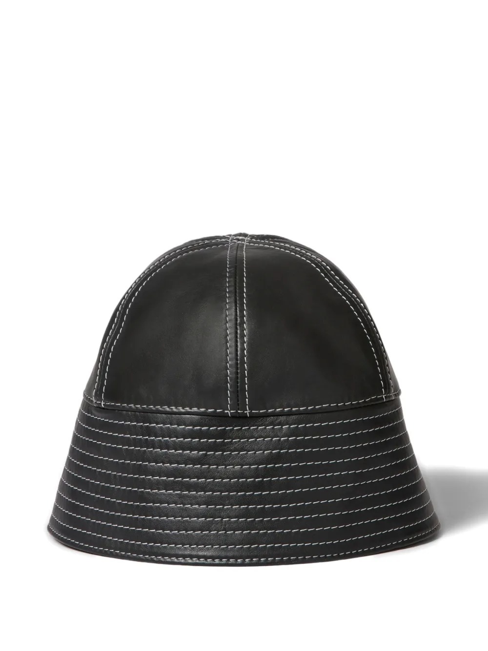 Claudie Pierlot leather lace-up detail bucket hat - Zwart